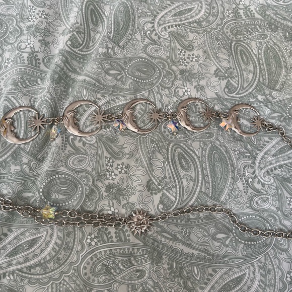 Silver Crescent Moon Waist Chain Belt - Picture 2 of 2